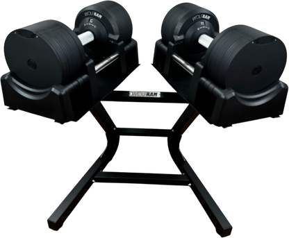 ADJUSTABLE BENCH (ZERO GAP) AND BLACK DUMBBELLS WITH STAND KIT
