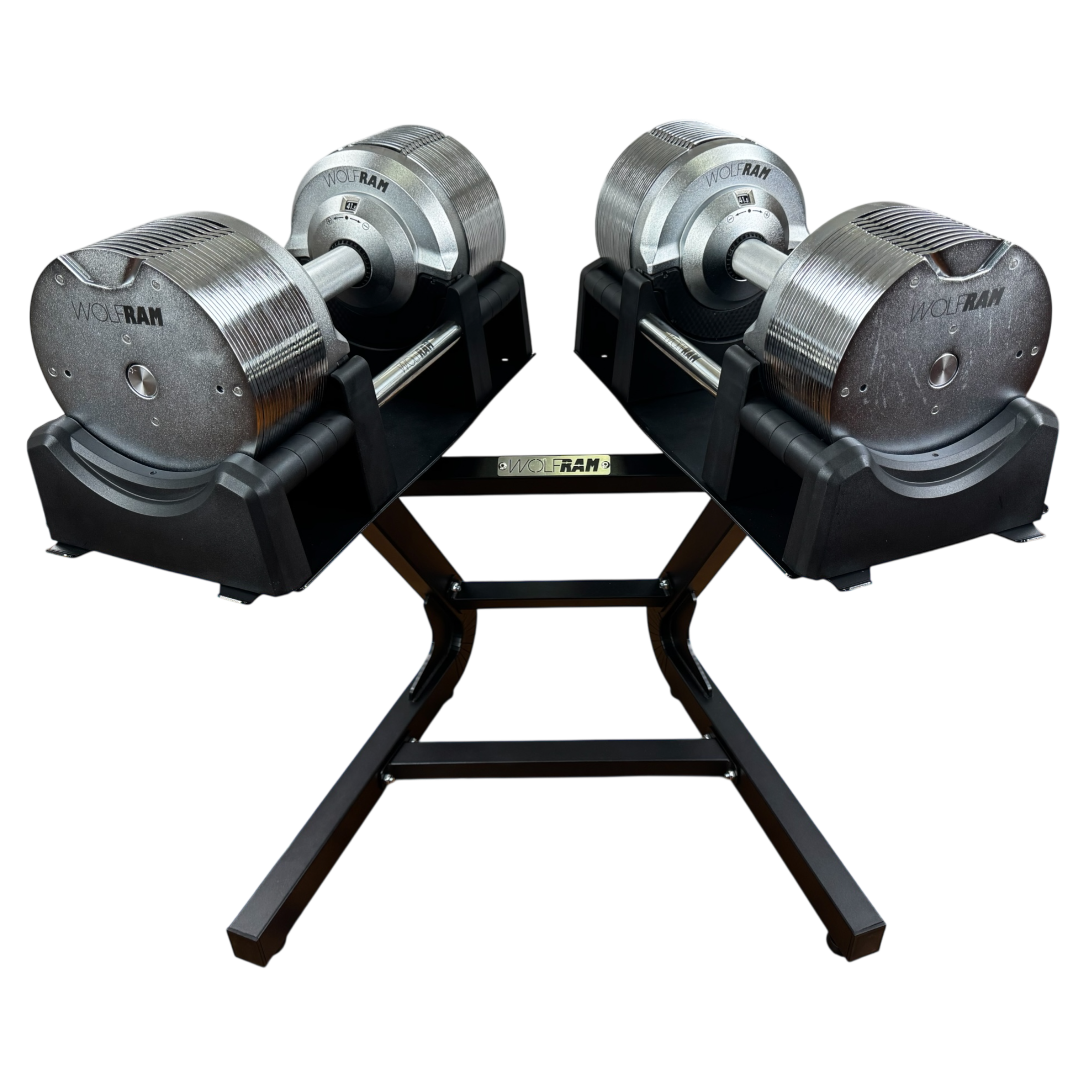 RAM 41.5 KGS CHROME ADJUSTABLE DUMBBELLS AND BLACK STAND KIT