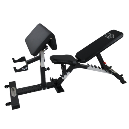 ADJUSTABLE FID BENCH WITH PREACHER / LEG ATTACHMENT AND BASE  KIT