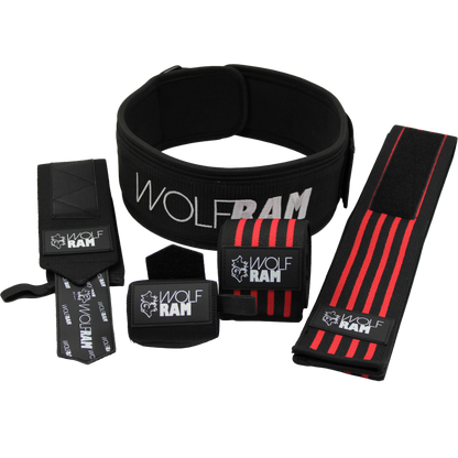 WRIST WRAPS / KNEE WRAPS AND NYLON WEIGHTLIFTING BELT KIT