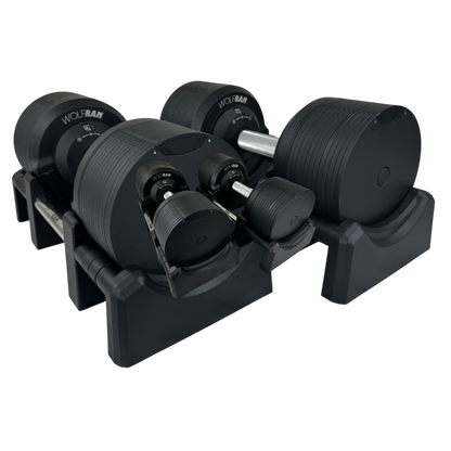 FID BENCH AND 41.5 KGS ADJUSTABLE BLACK DUMBBELLS WITH STAND KIT