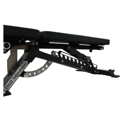 ADJUSTABLE BENCH (ZER0 GAP) AND CHROME DUMBBELLS WITH STAND KIT