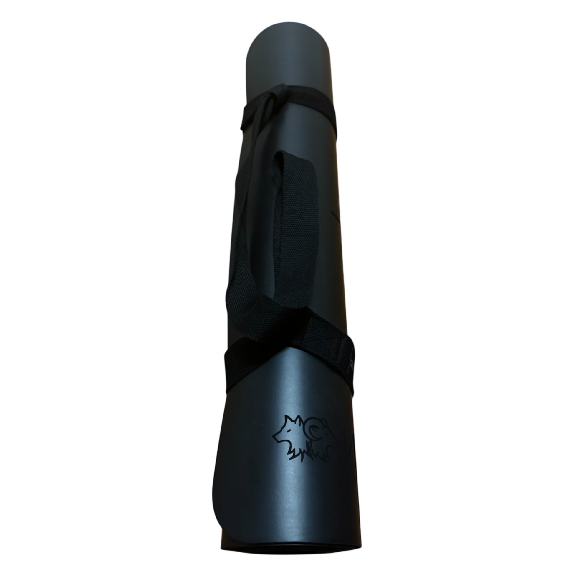 Black Wolfram Fitness yoga mat with an integrated carry handle designed for easy transport and everyday workout convenience.