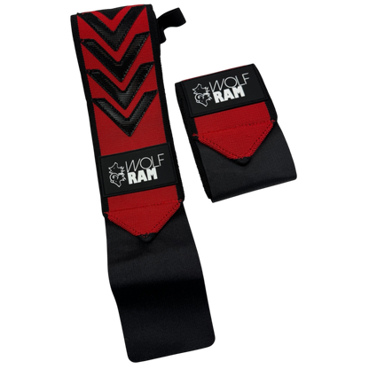Wolfram Fitness elite wrist wraps designed for premium wrist support, stability, and durability during heavy lifting and strength training.