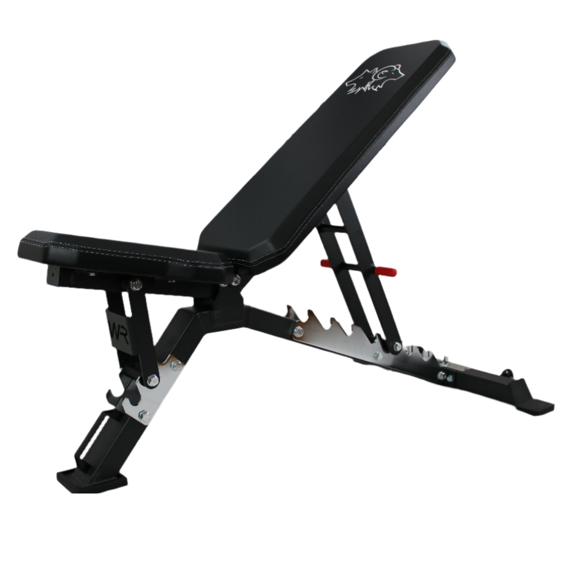 Wolfram Fitness FID adjustable bench featuring flat, incline, and decline positions for versatile strength training and full-body workouts.