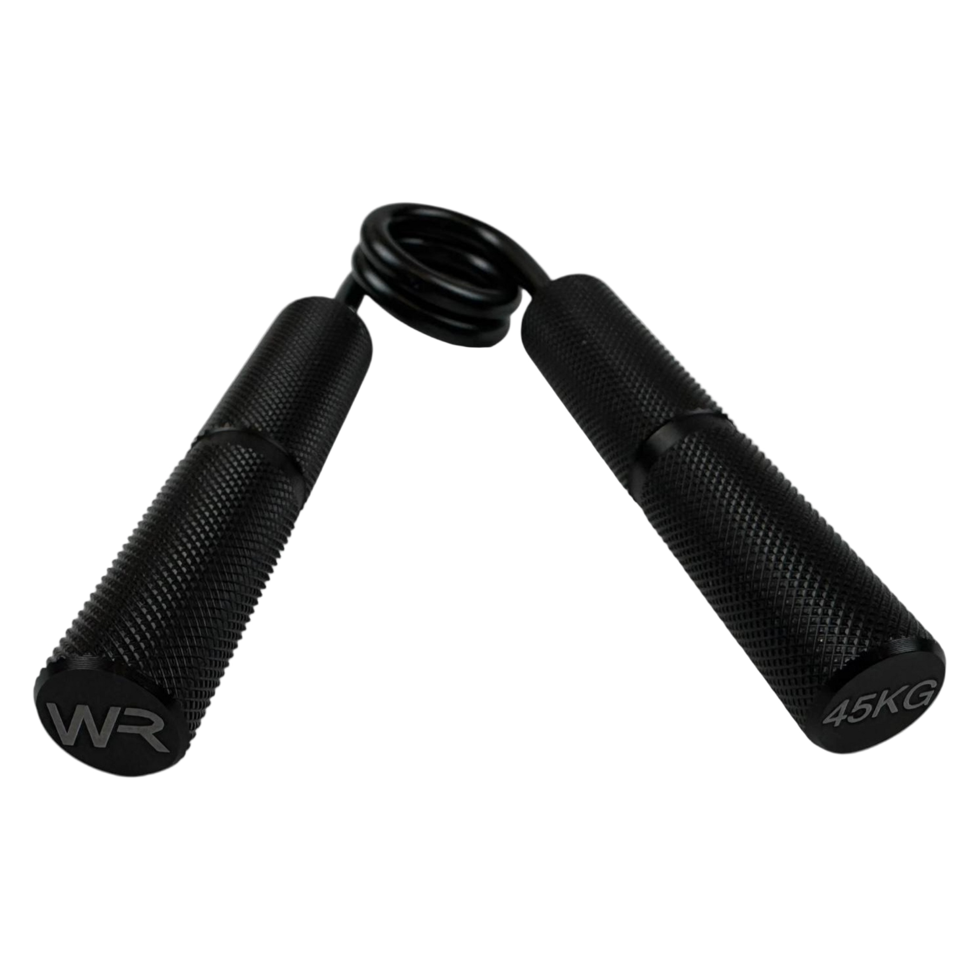 Wolfram Fitness 45kg hand grip with black textured handles designed for advanced grip and forearm strength training.