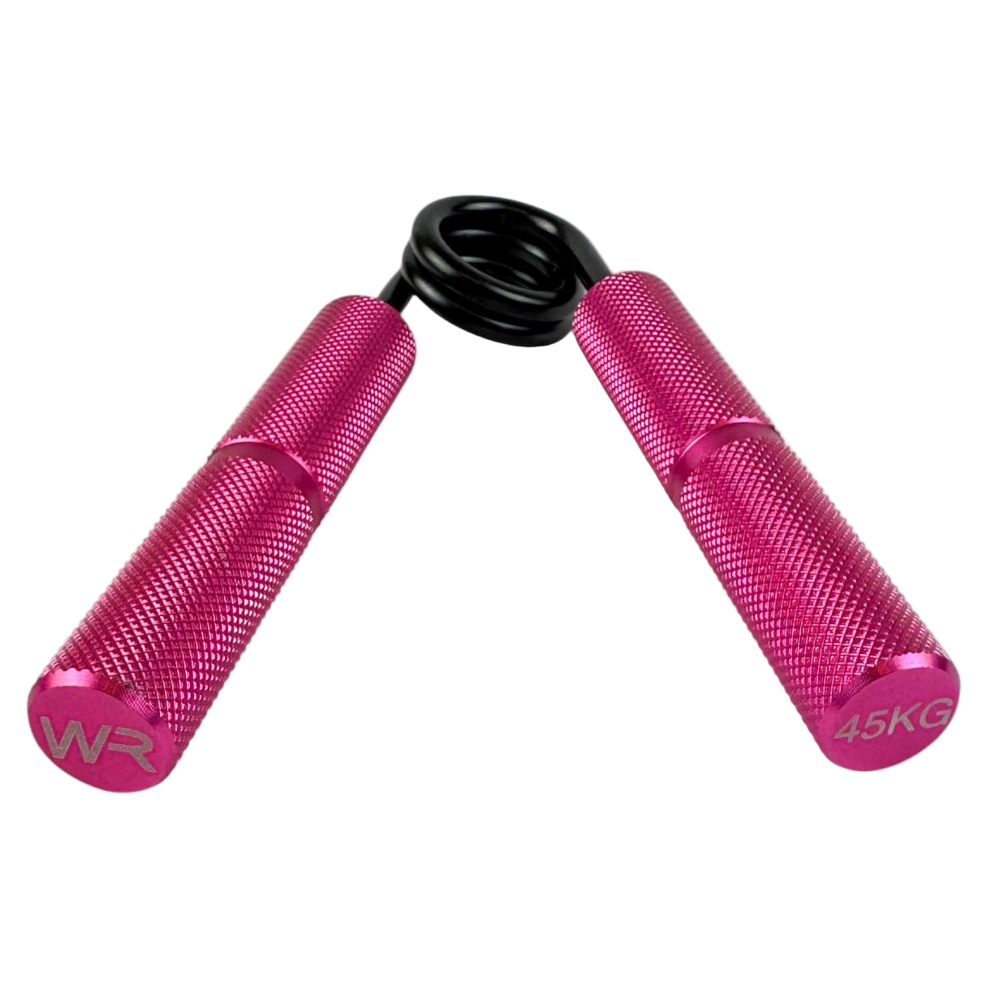 Wolfram Fitness 45kg hand grip with pink textured handles designed to build grip strength and improve forearm performance