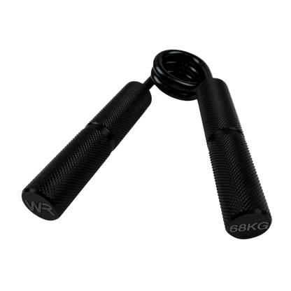 Wolfram Fitness 68kg heavy-resistance hand grip with black textured handles engineered for advanced grip and forearm strength training