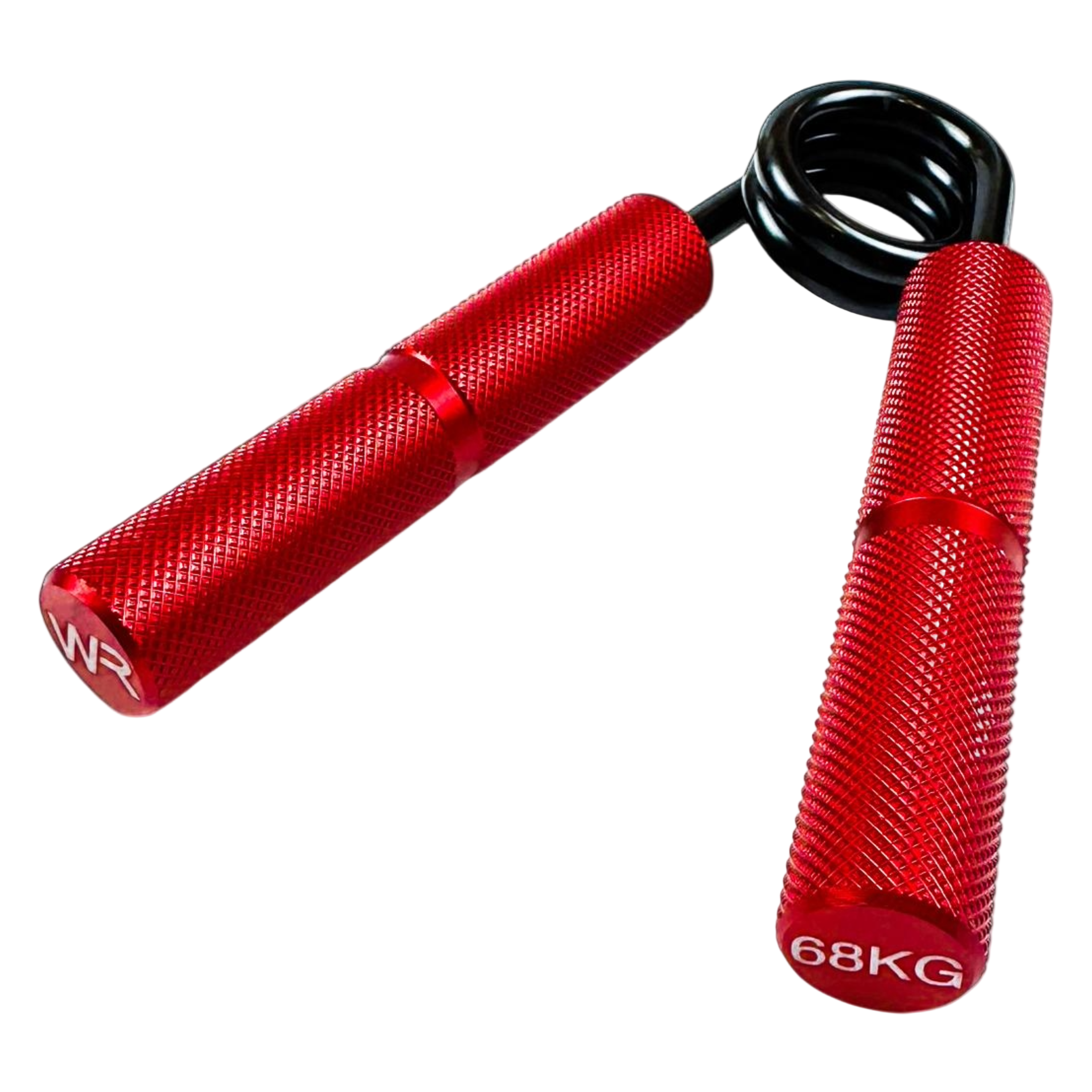 Wolfram Fitness 68kg heavy-resistance hand grip with red textured handles designed for elite grip and forearm strength training