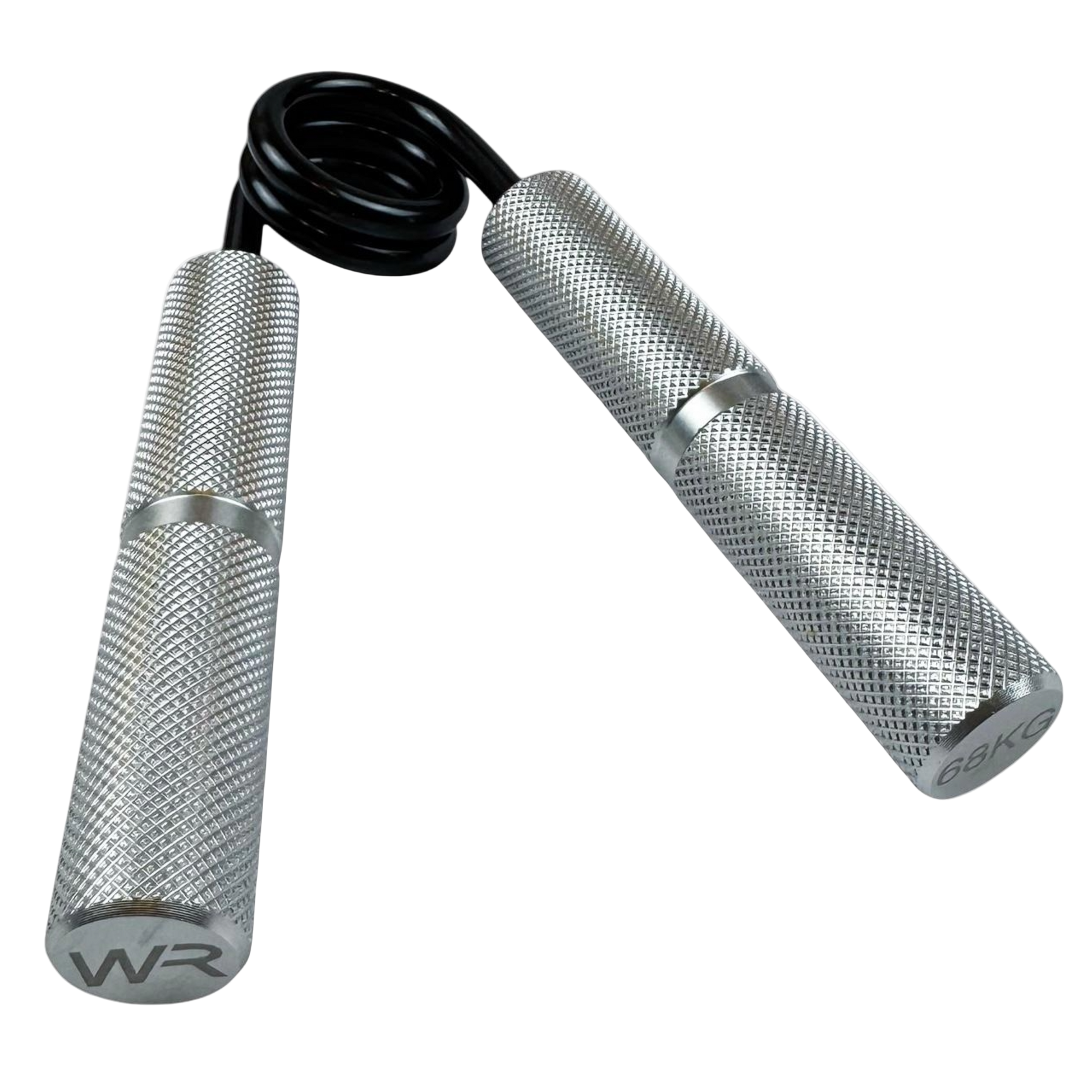 Wolfram Fitness 68kg heavy-resistance hand grip with textured silver handles designed for advanced grip and forearm strength training