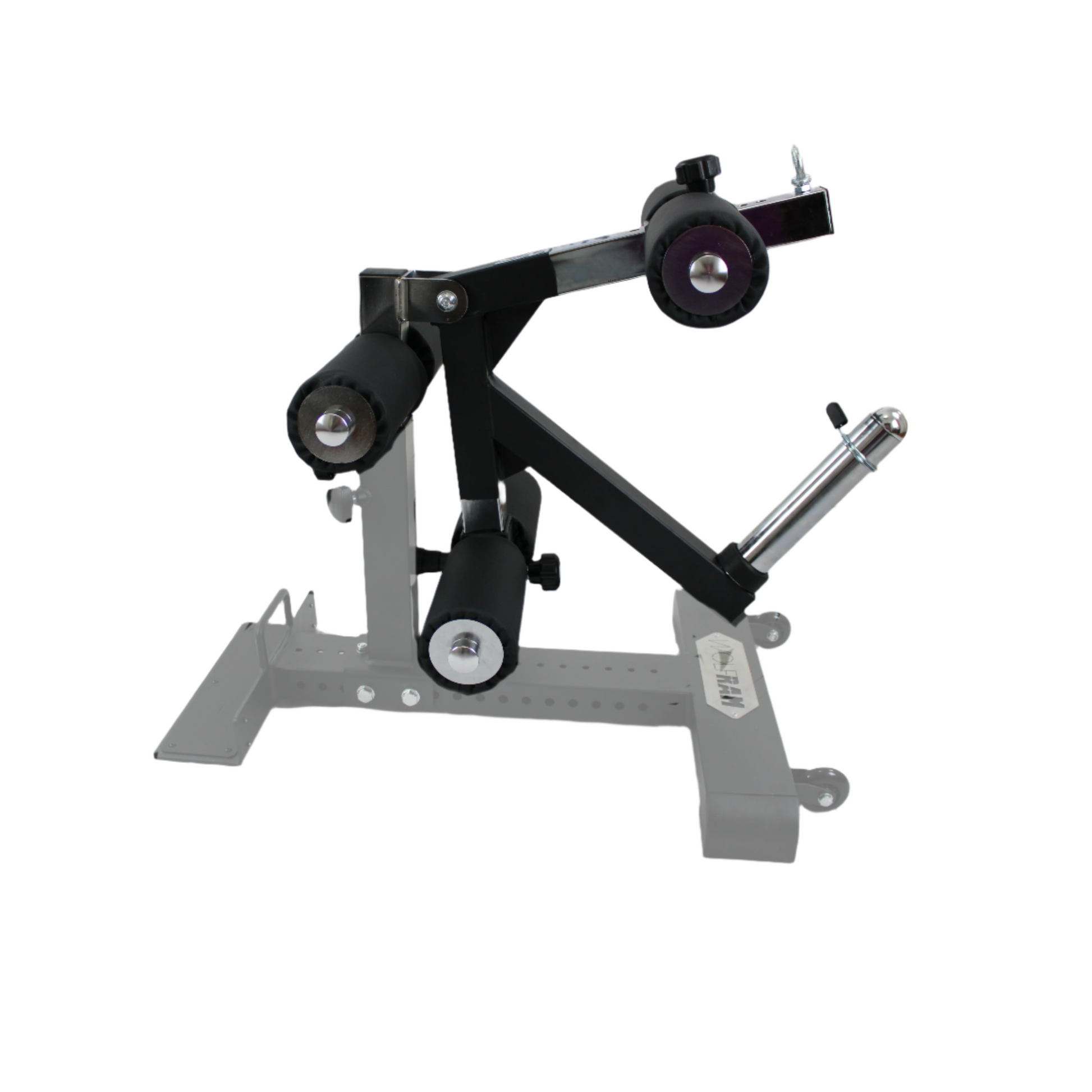 Wolfram Fitness leg extension and leg curl attachment designed for targeted quad and hamstring training