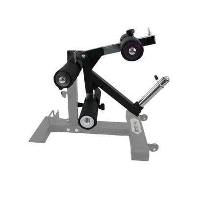 Wolfram Fitness leg extension and leg curl attachment designed for targeted quad and hamstring training