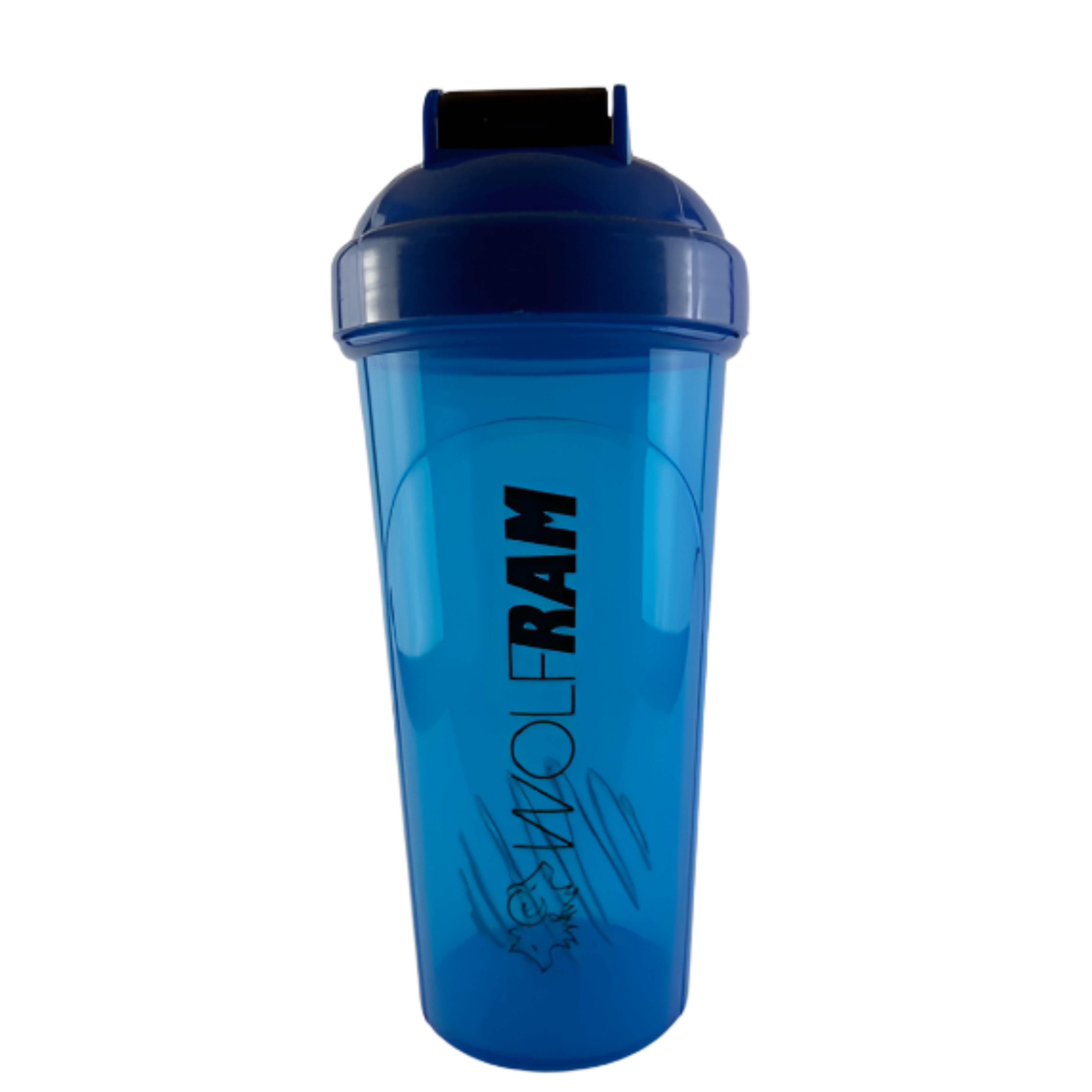 Wolfram Fitness protein shaker bottle designed for smooth mixing of supplements, featuring a secure lid and durable construction for everyday training use.